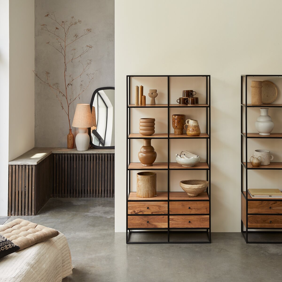 Slayer Solid Wood Industrial Bookshelf