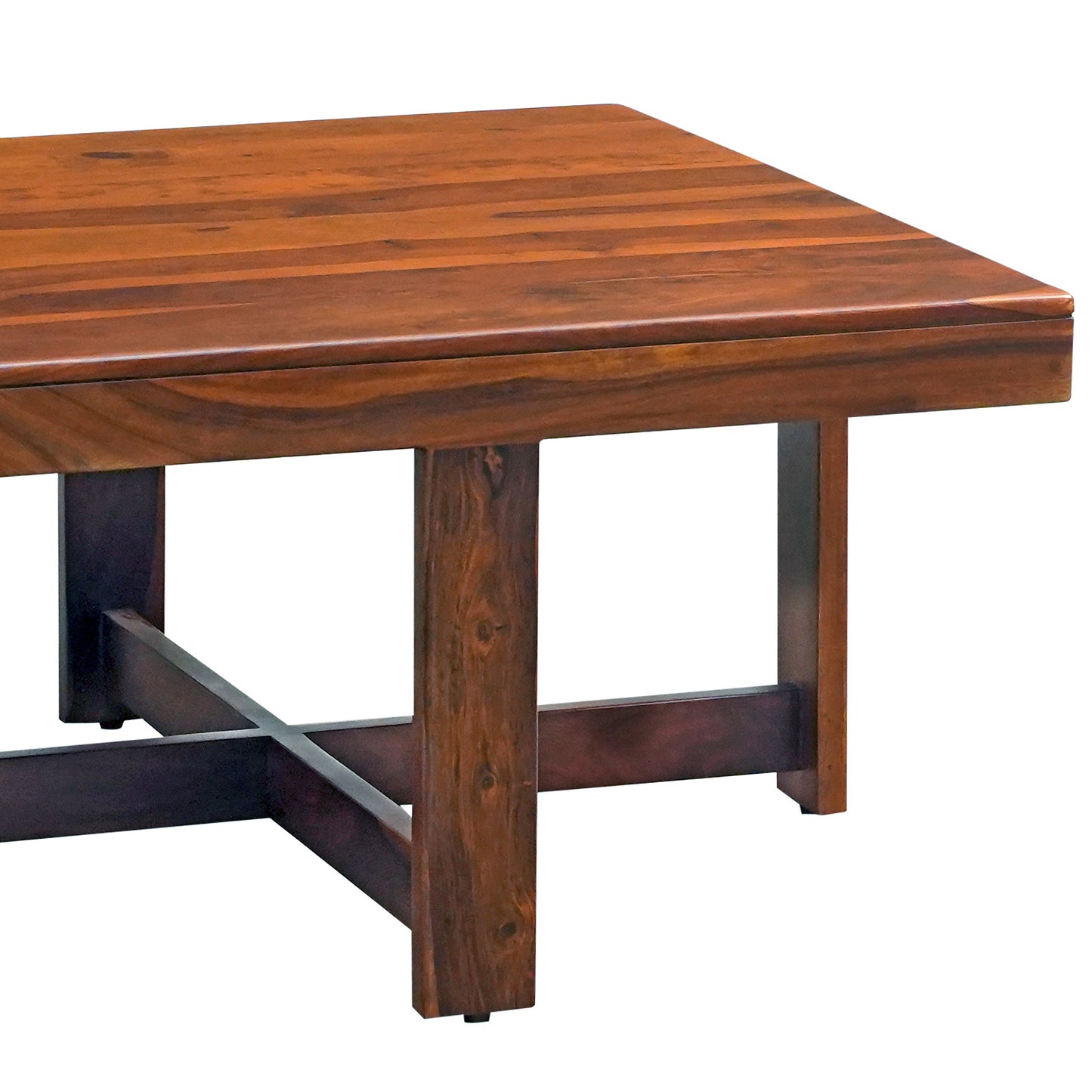 Smith Sheesham Wood Coffee Table Set Honey Finish