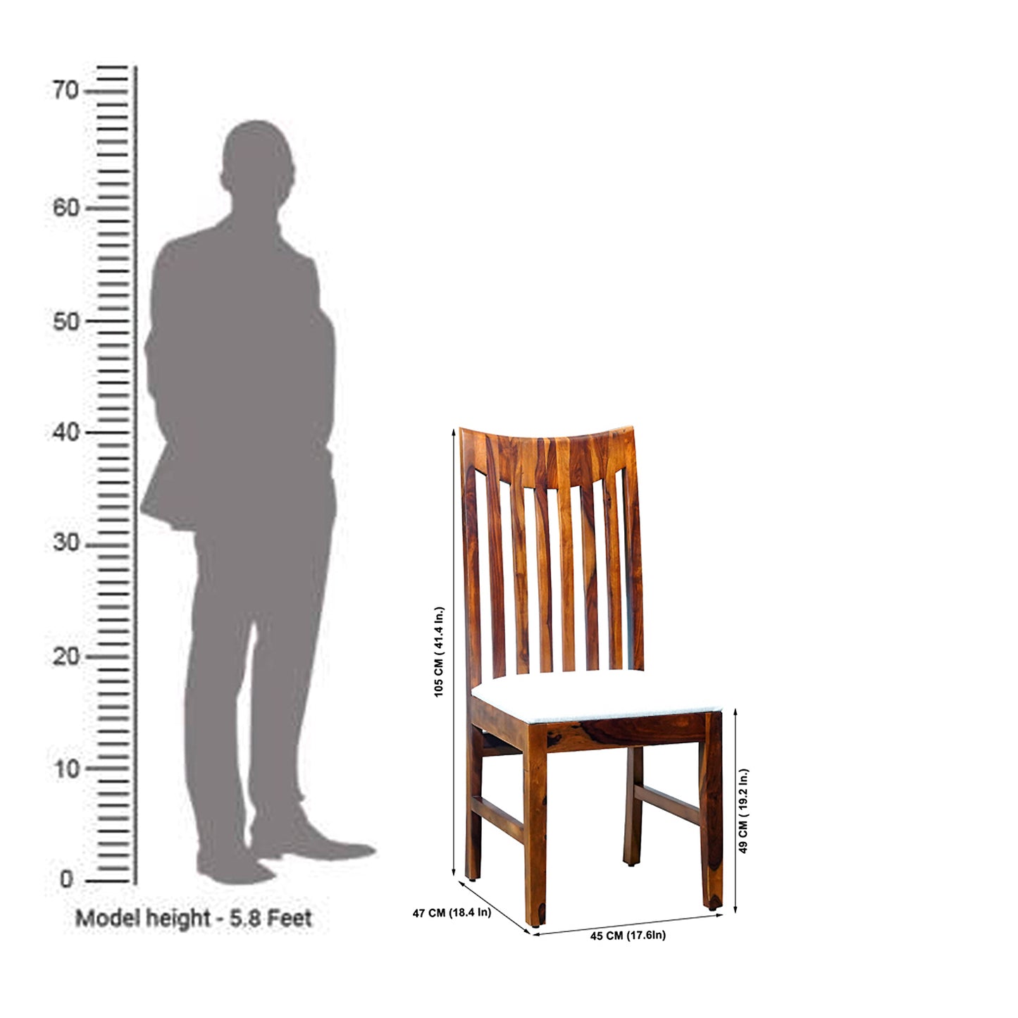 Toronto Sheesham Wood 4 Seater Dining Set in Honey Finish