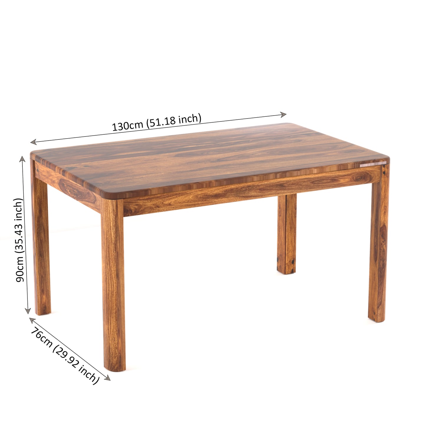Toronto Sheesham Wood 4 Seater Dining Set in Honey Finish