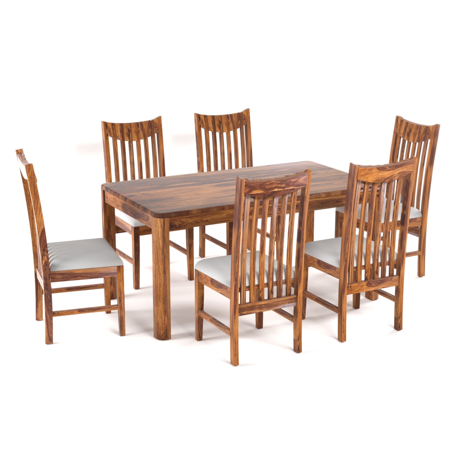 Toronto Sheesham Wood 6 Seater Dining Set in Honey Finish