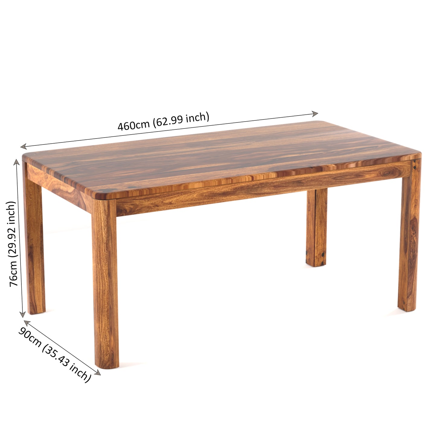 Toronto Sheesham Wood 6 Seater Dining Set with Bench in Honey Finish