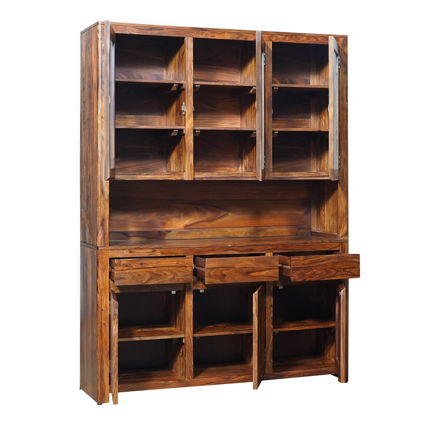 Toronto Sheesham Wood Crockery Unit in Honey Finish