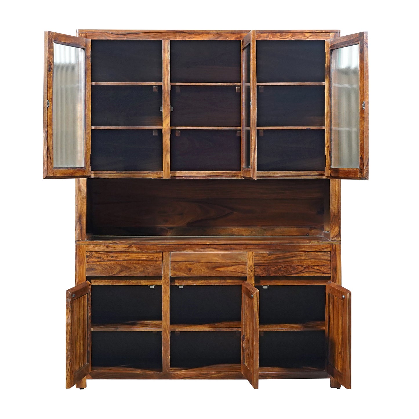 Toronto Sheesham Wood Crockery Unit in Honey Finish