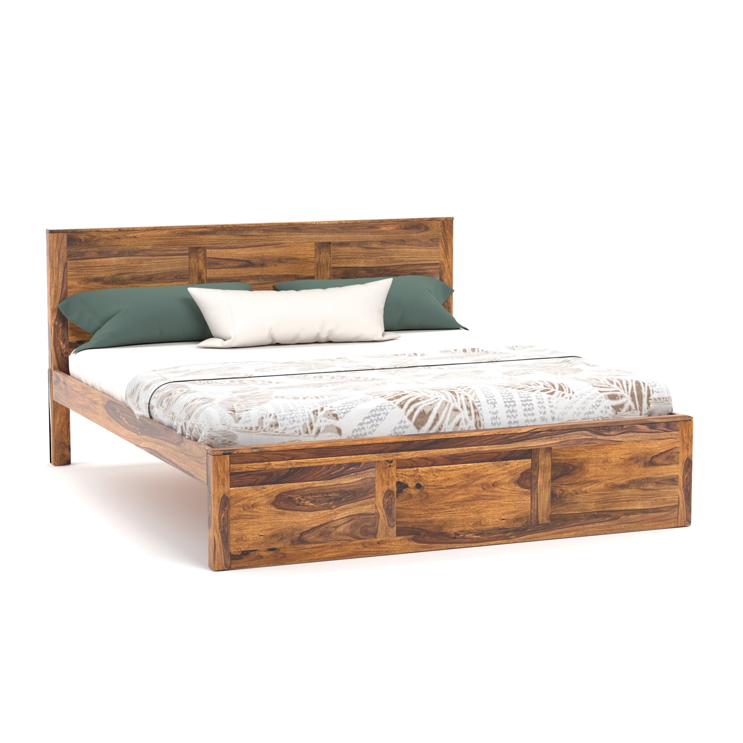 Toronto Sheesham Wood King Size Bed in Honey Finish