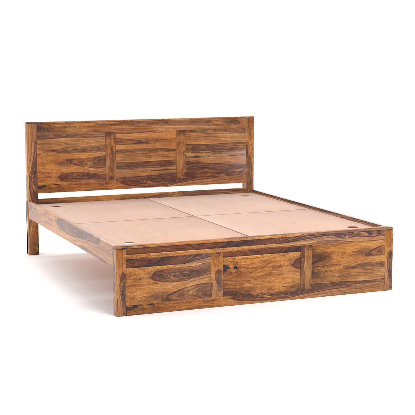 Toronto Sheesham Wood King Size Bed in Honey Finish