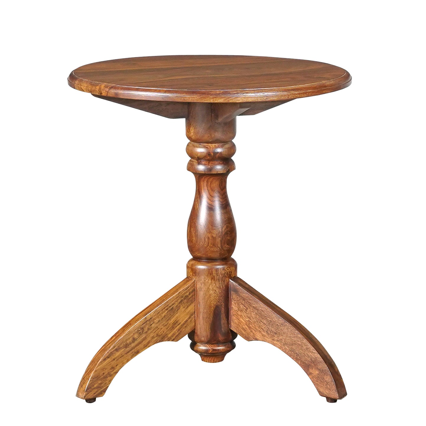 Trident Sheesham Wood Round Stool in Honey Finish