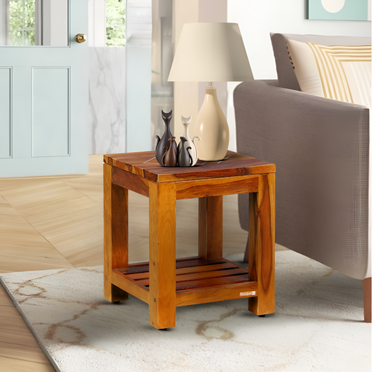 Bristol Sheesham Wood Side Table in Honey Finish