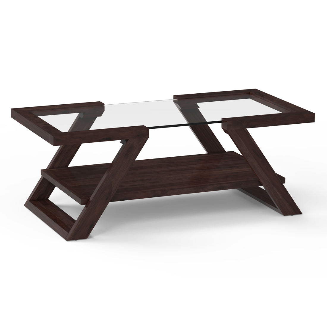 Valentina Sheesham Wood Coffee Table in Walnut Finish