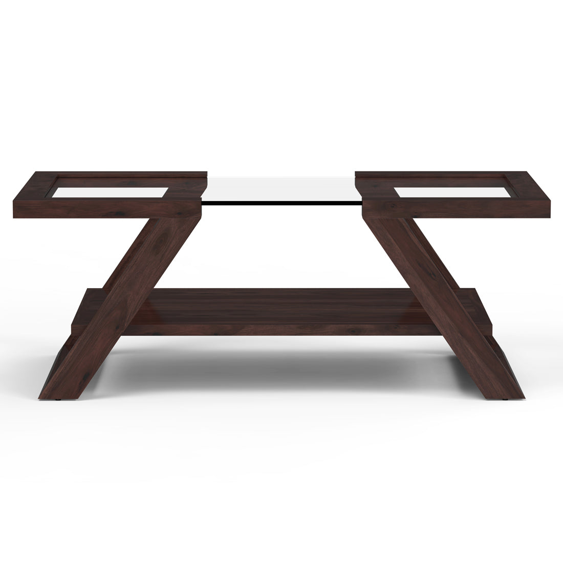 Valentina Sheesham Wood Coffee Table in Walnut Finish