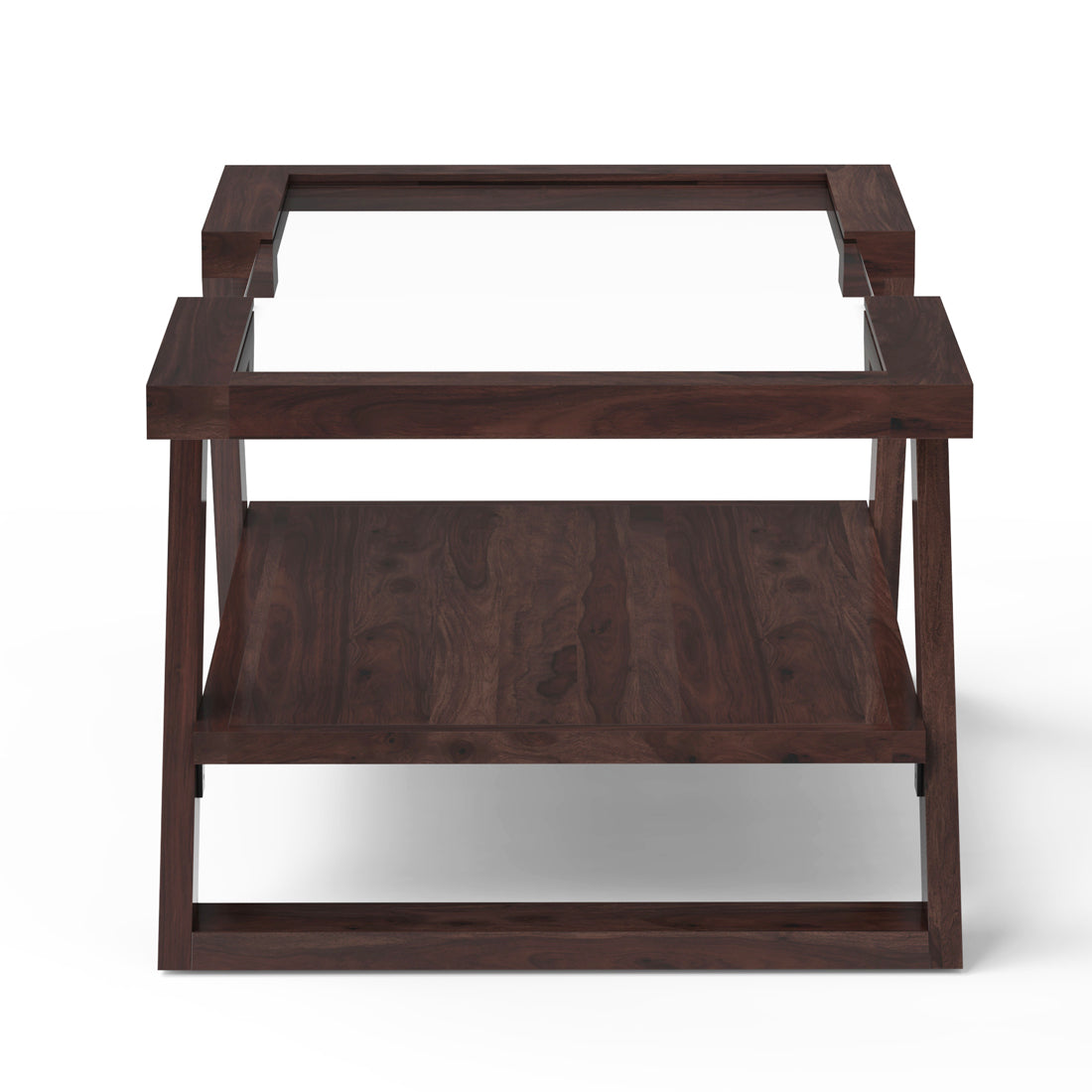 Valentina Sheesham Wood Coffee Table in Walnut Finish