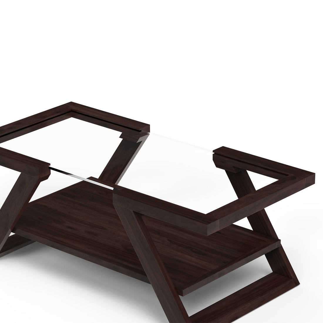 Valentina Sheesham Wood Coffee Table in Walnut Finish