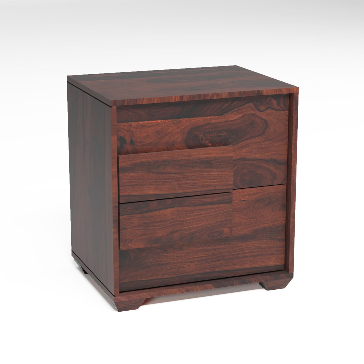 Valmar Sheesham Wood Bedside Table in Rosewood Finish
