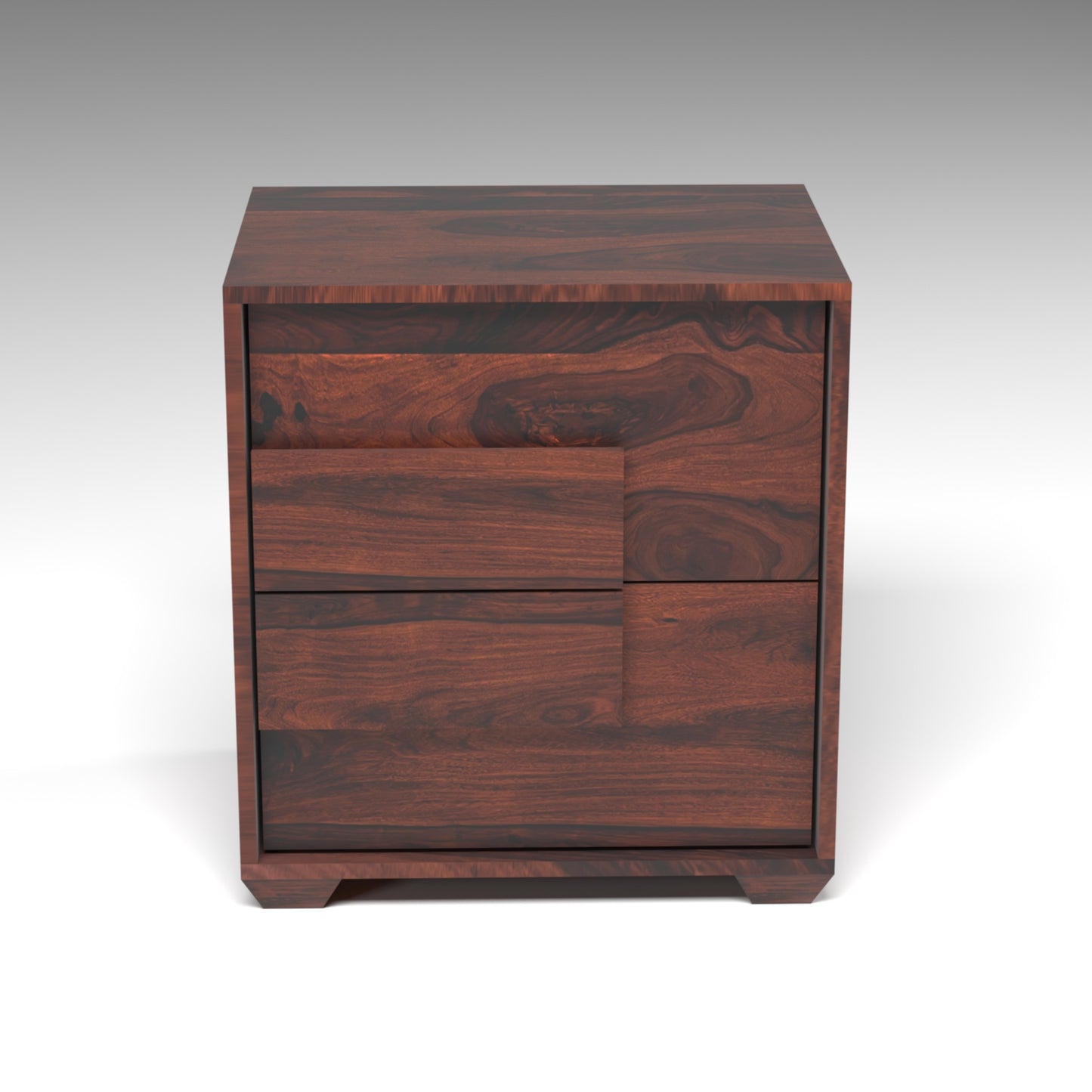 Valmar Sheesham Wood Bedside Table in Rosewood Finish