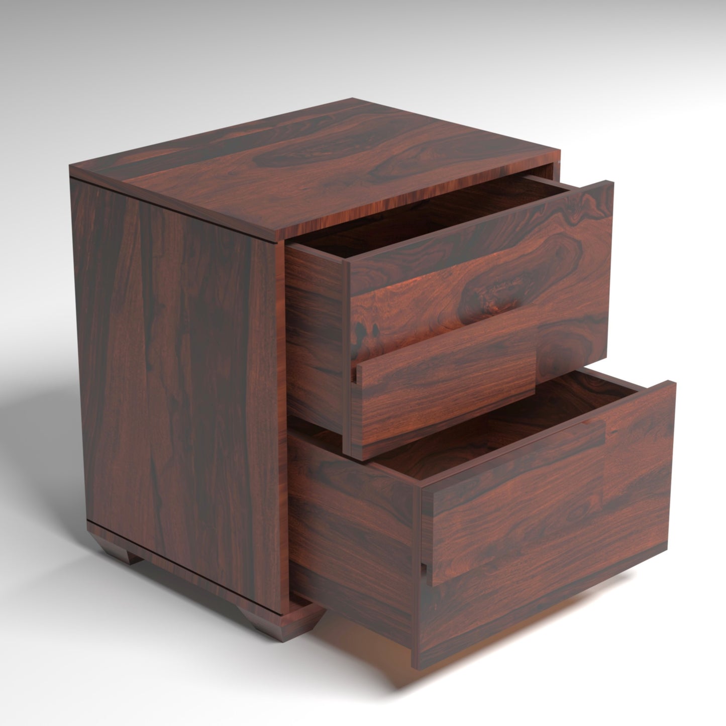 Valmar Sheesham Wood Bedside Table in Rosewood Finish