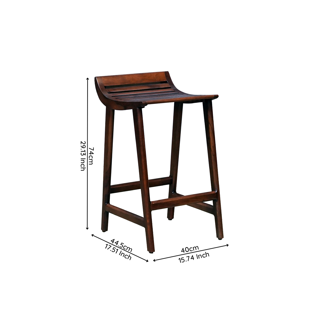 Vienna Sheesham Wood Barstool in walnut Finish