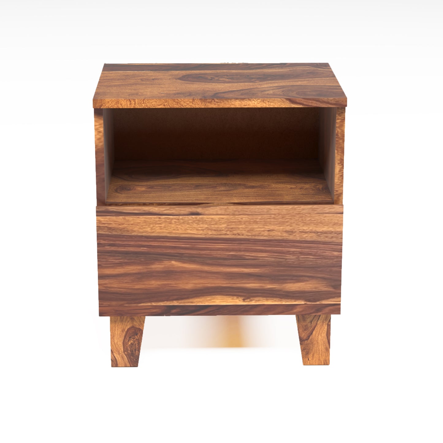 Yuco Sheesham Wood Bedside Table in Honey Finish
