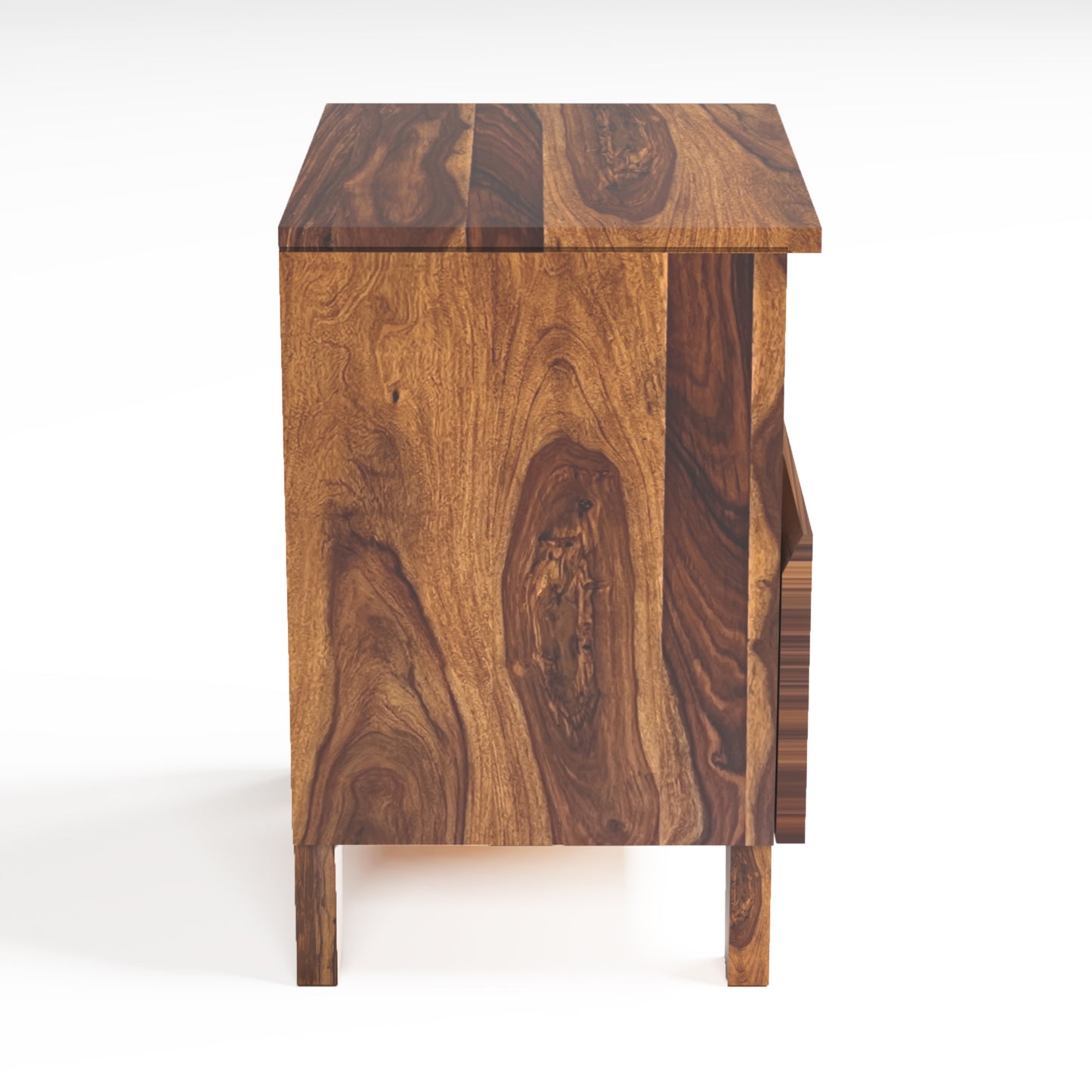 Yuco Sheesham Wood Bedside Table in Honey Finish
