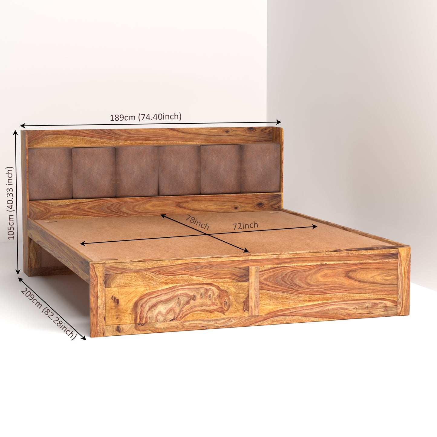 Zara Sheesham Wood King Size Bed