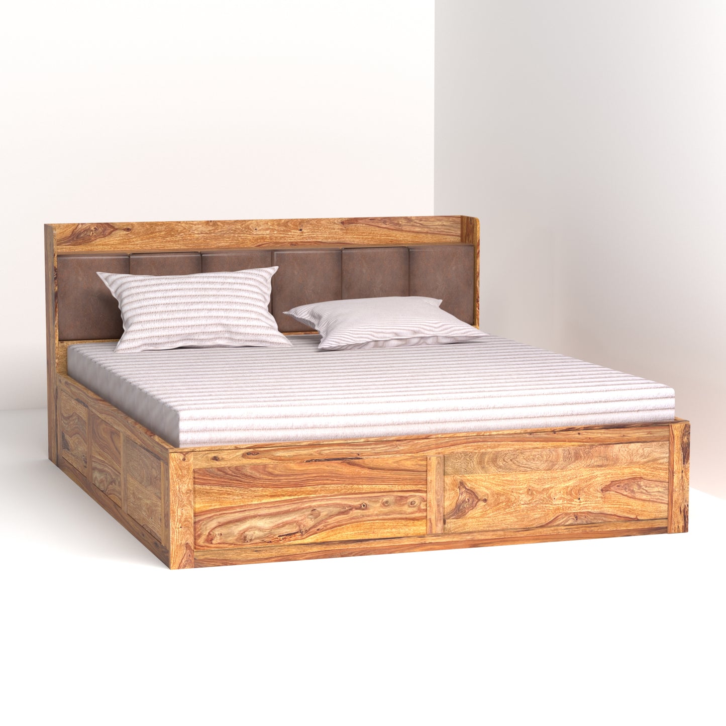 Zara Sheesham Wood King Size Bed with Storage