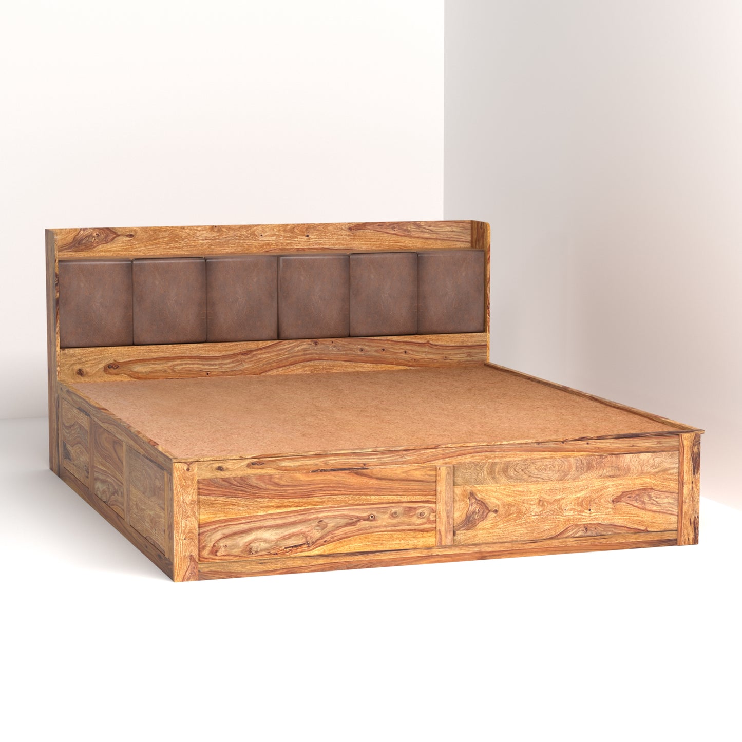 Zara Sheesham Wood King Size Bed with Storage