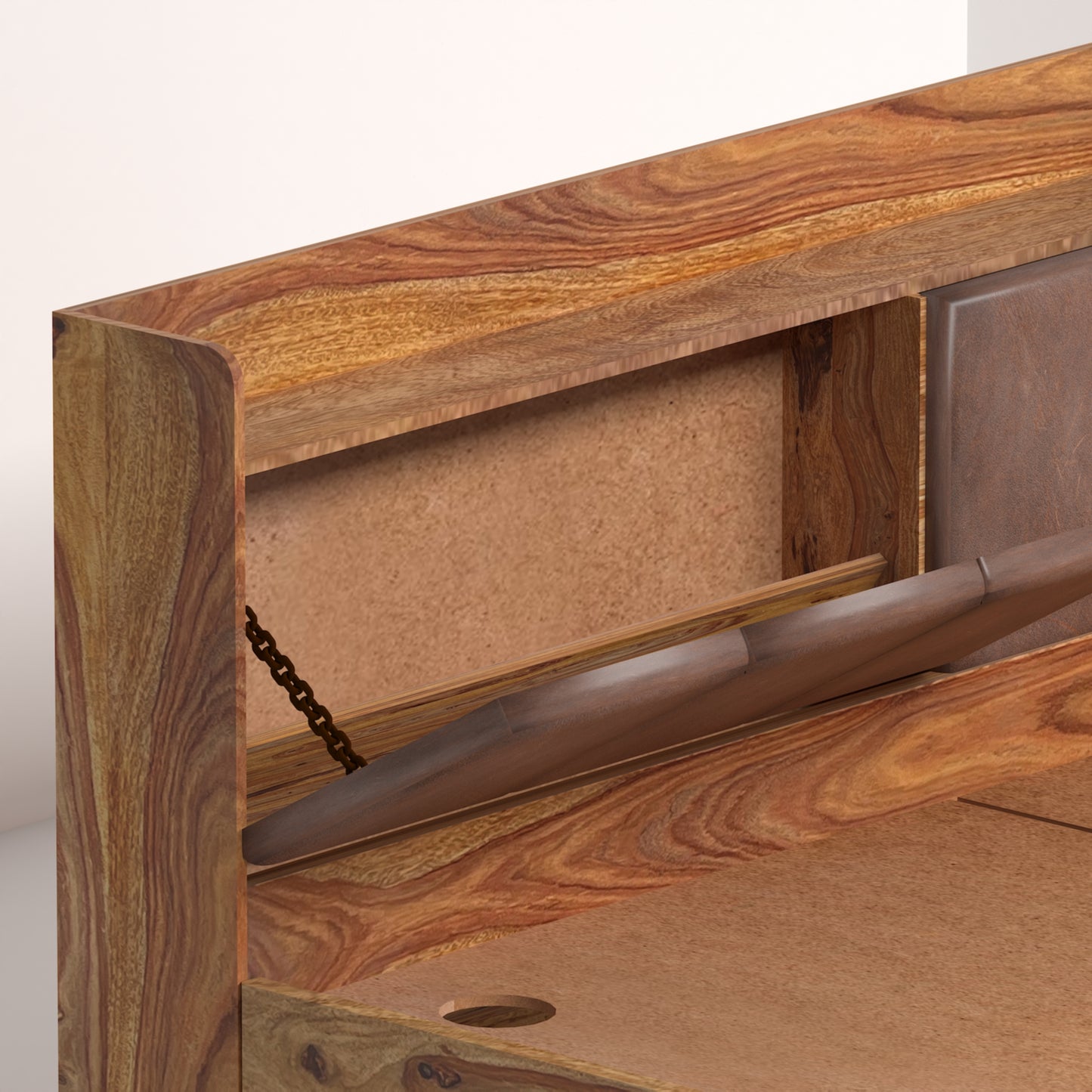 Zara Sheesham Wood King Size Bed with Storage