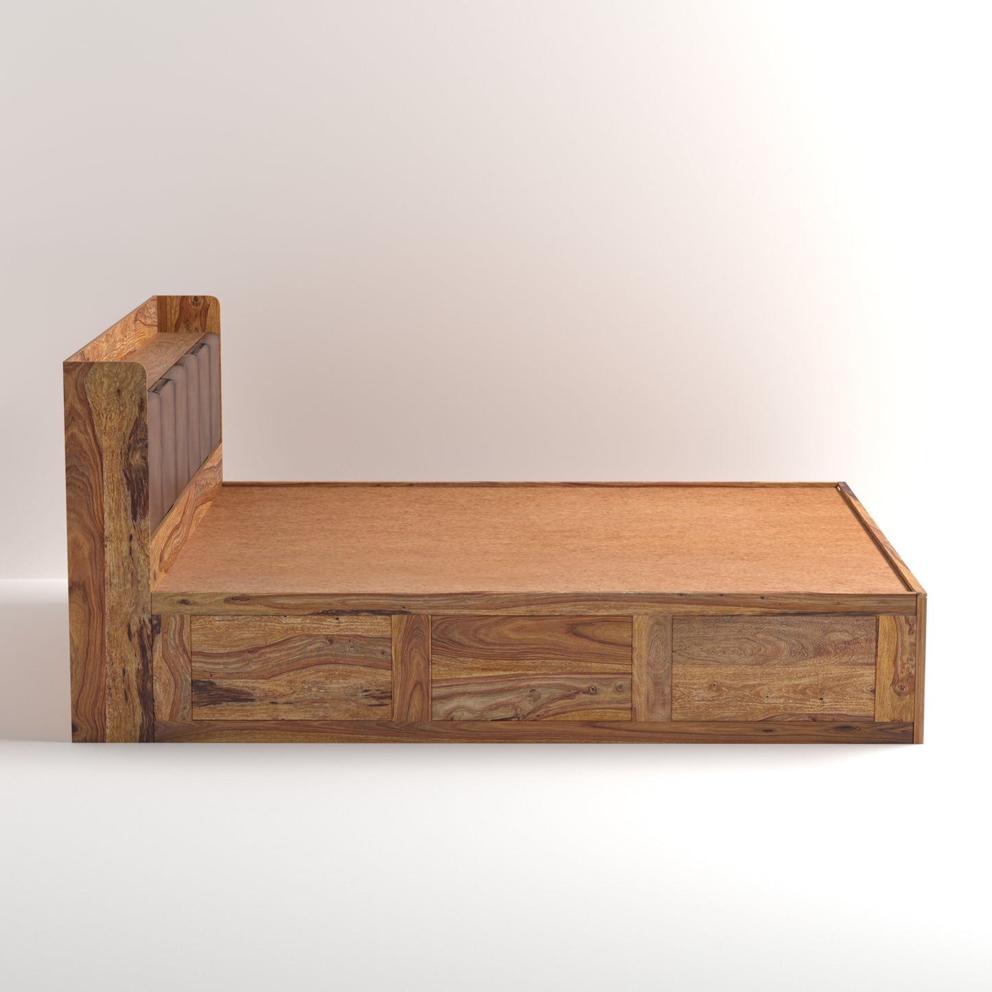 Zara Sheesham Wood King Size Bed with Storage