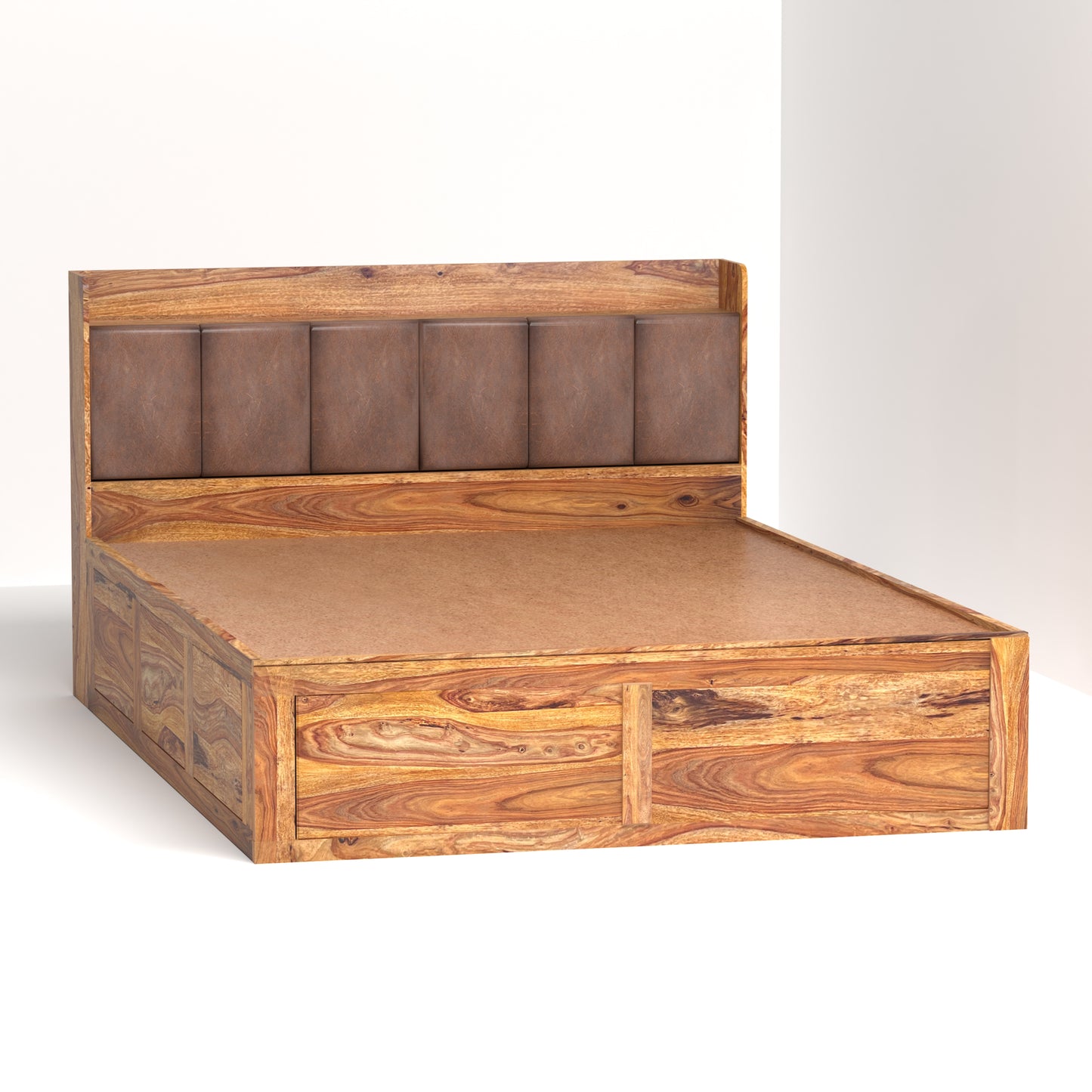 Zara Sheesham Wood Queen Size Bed with Storage