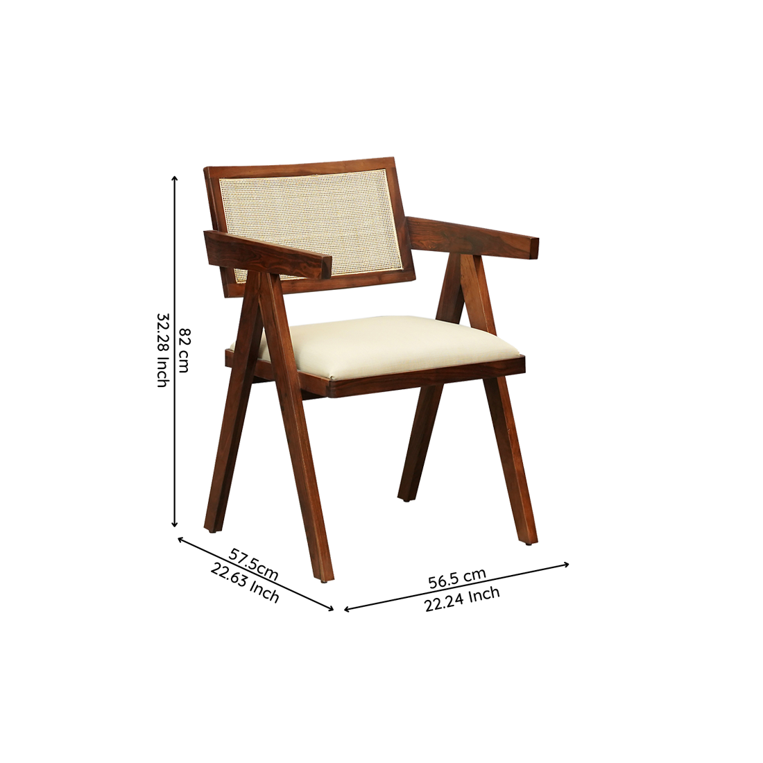 Zester Sheesham Wood Arm Chair in Honey Finish