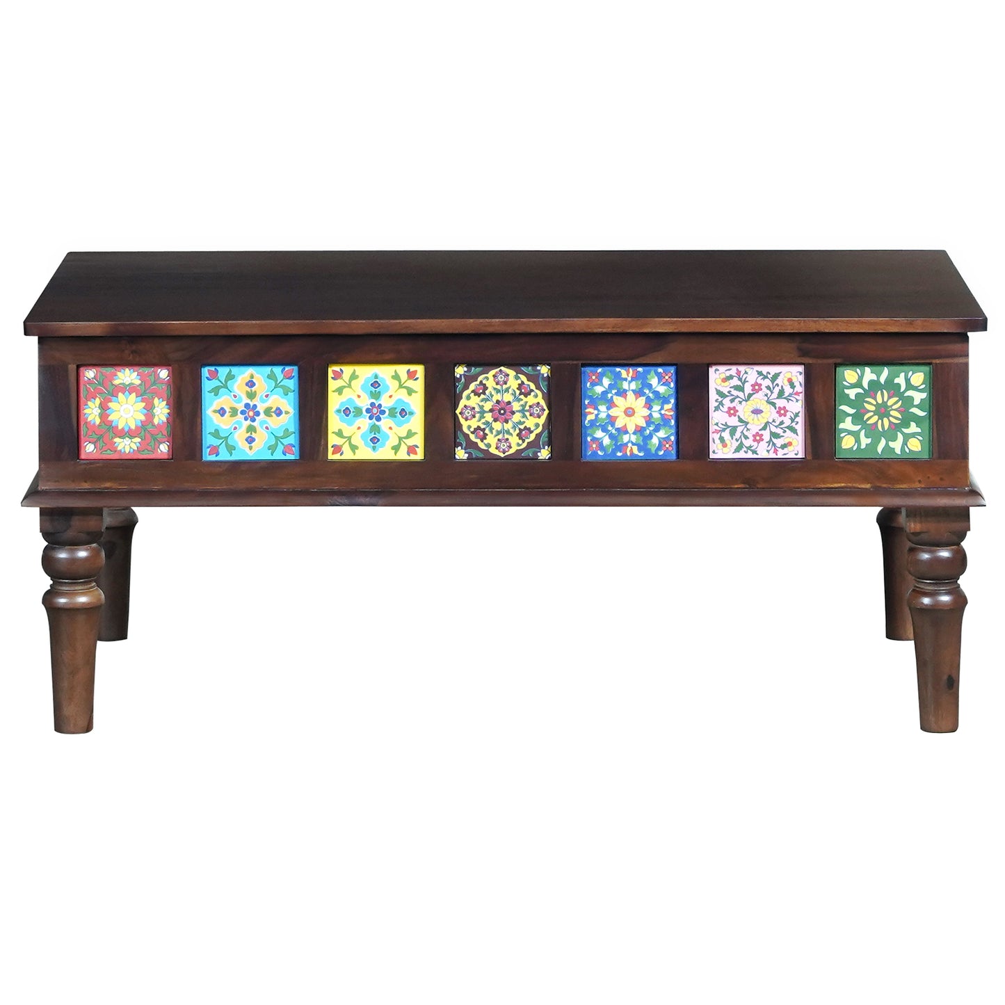 Amber Sheesham Wood Coffee Table in Walnut Finish