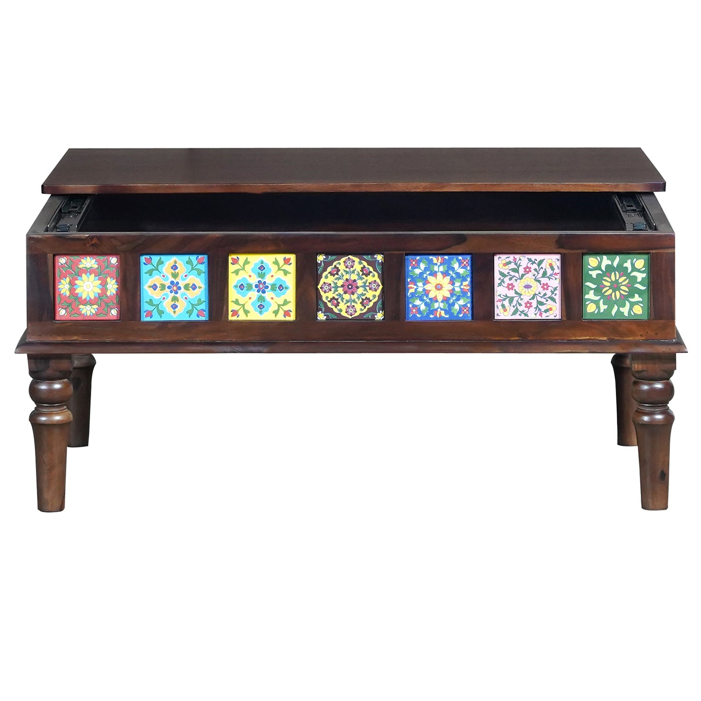 Amber Sheesham Wood Coffee Table in Walnut Finish