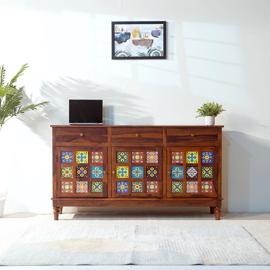 Amber Sheesham Wood Sideboard in Honey Finish
