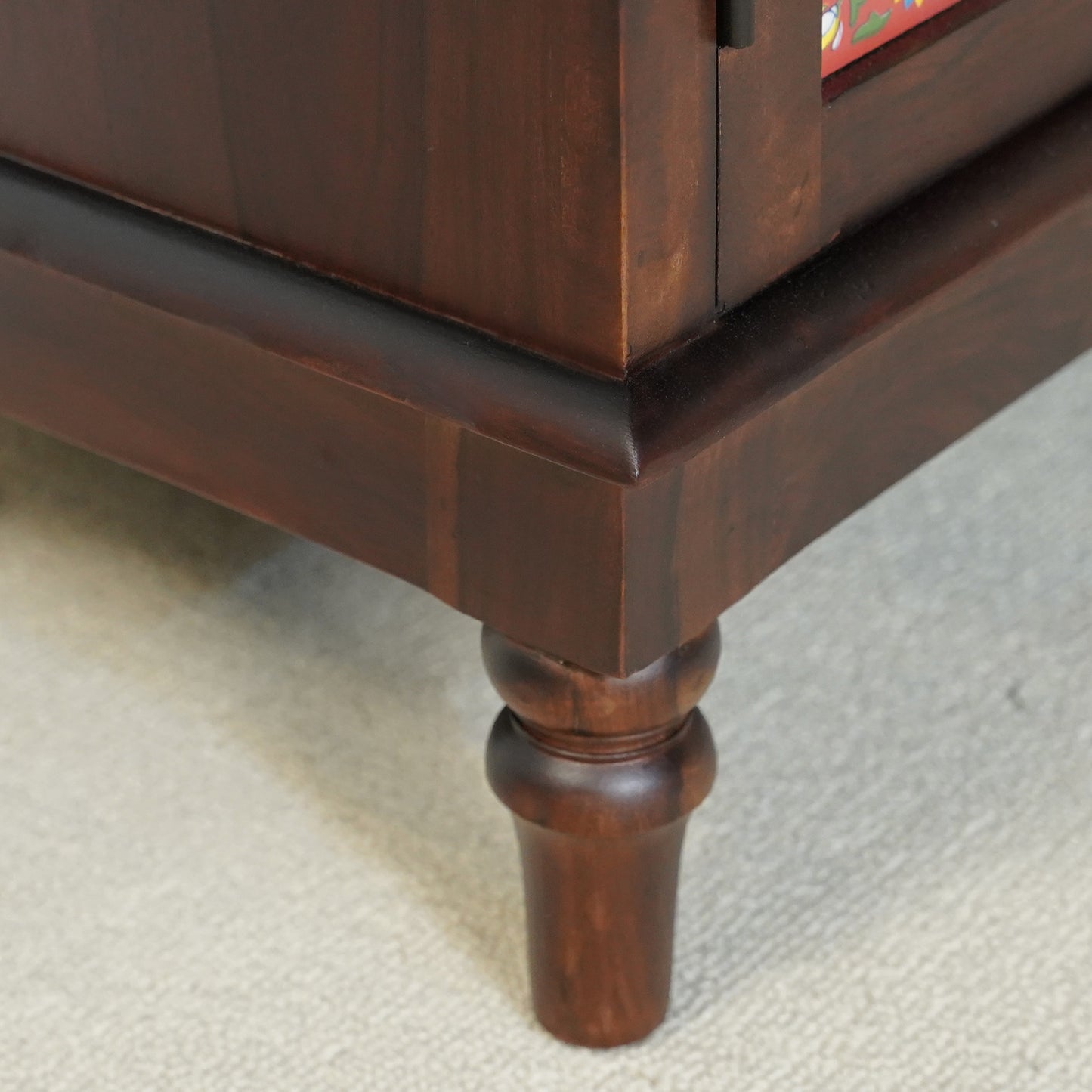 Amber Sheesham Wood Sideboard in Walnut Finish