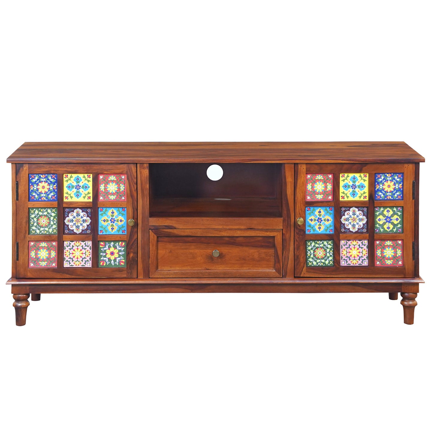 Amber Sheesham Wood TV Stand in Honey Finish