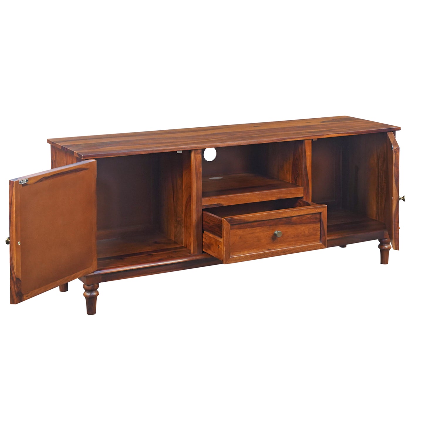 Amber Sheesham Wood TV Stand in Honey Finish