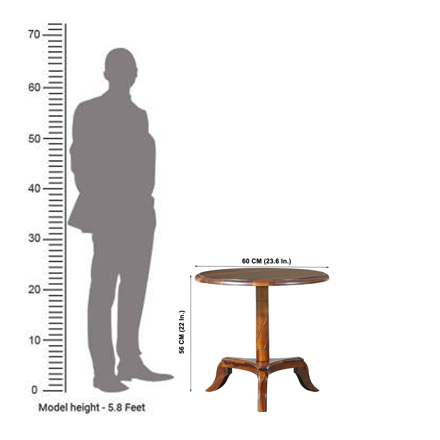 Emperor Sheesham Wood Round Stool in Honey Finish