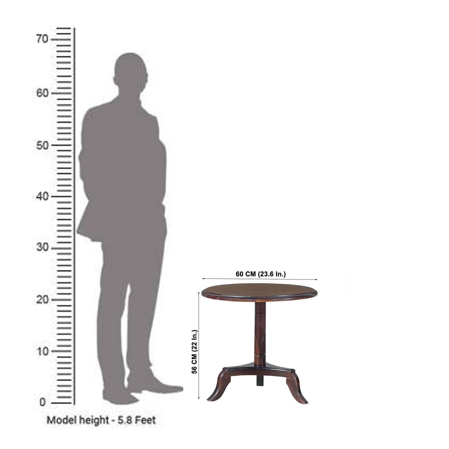 Emperor Sheesham Wood Round Stool in Walnut Finish