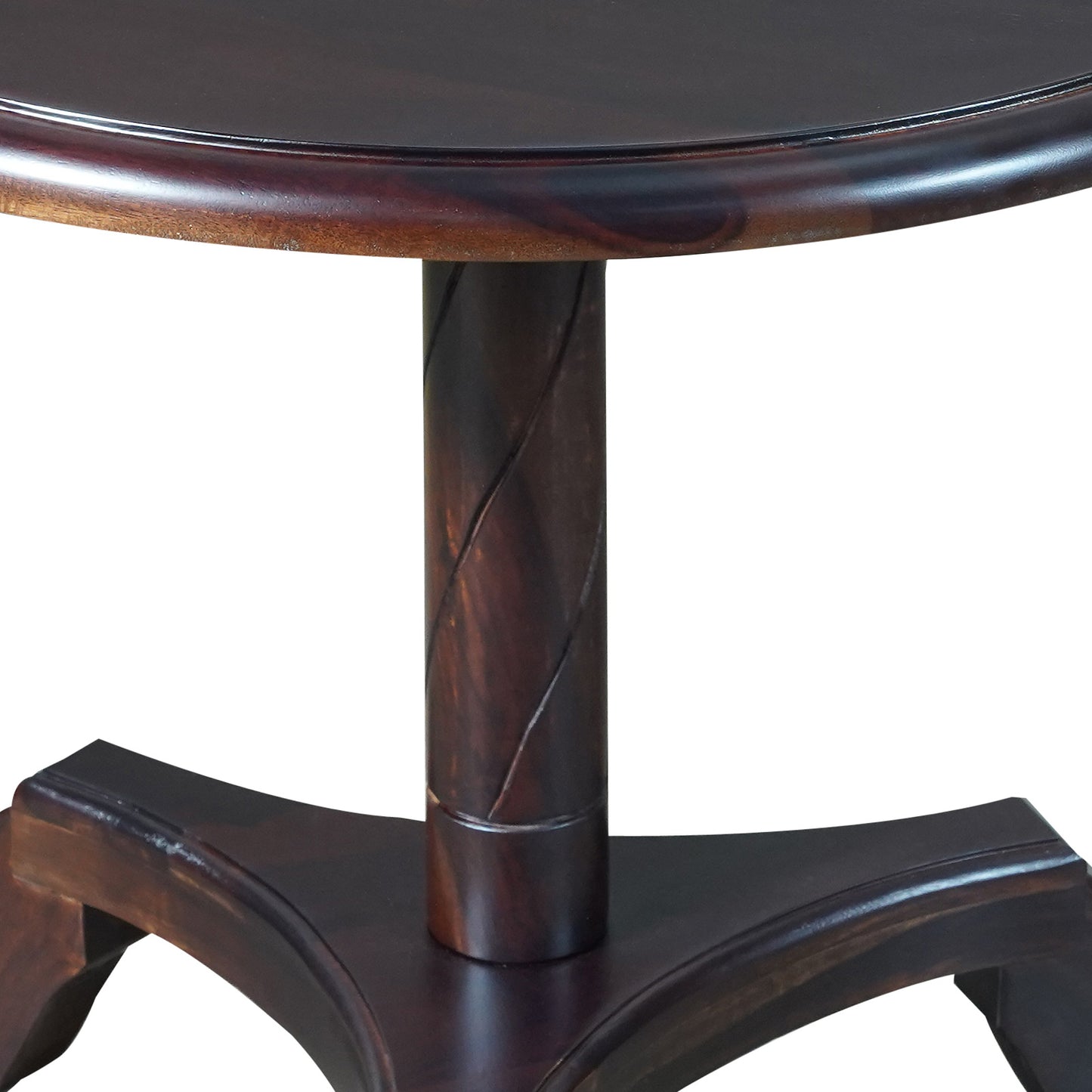 Emperor Sheesham Wood Round Stool in Walnut Finish