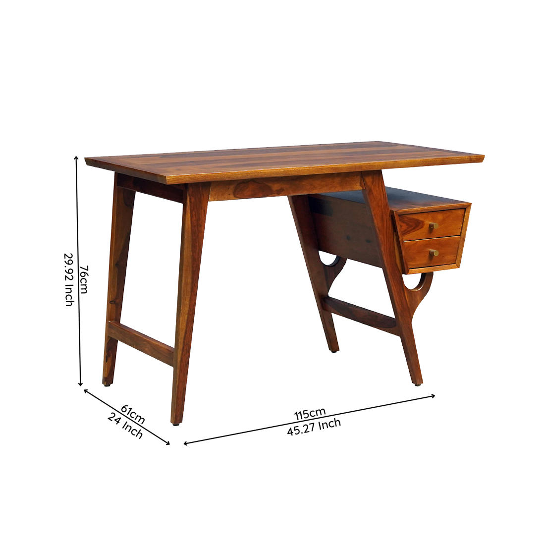 Franco Sheesham Wood Study Table in Honey Finish