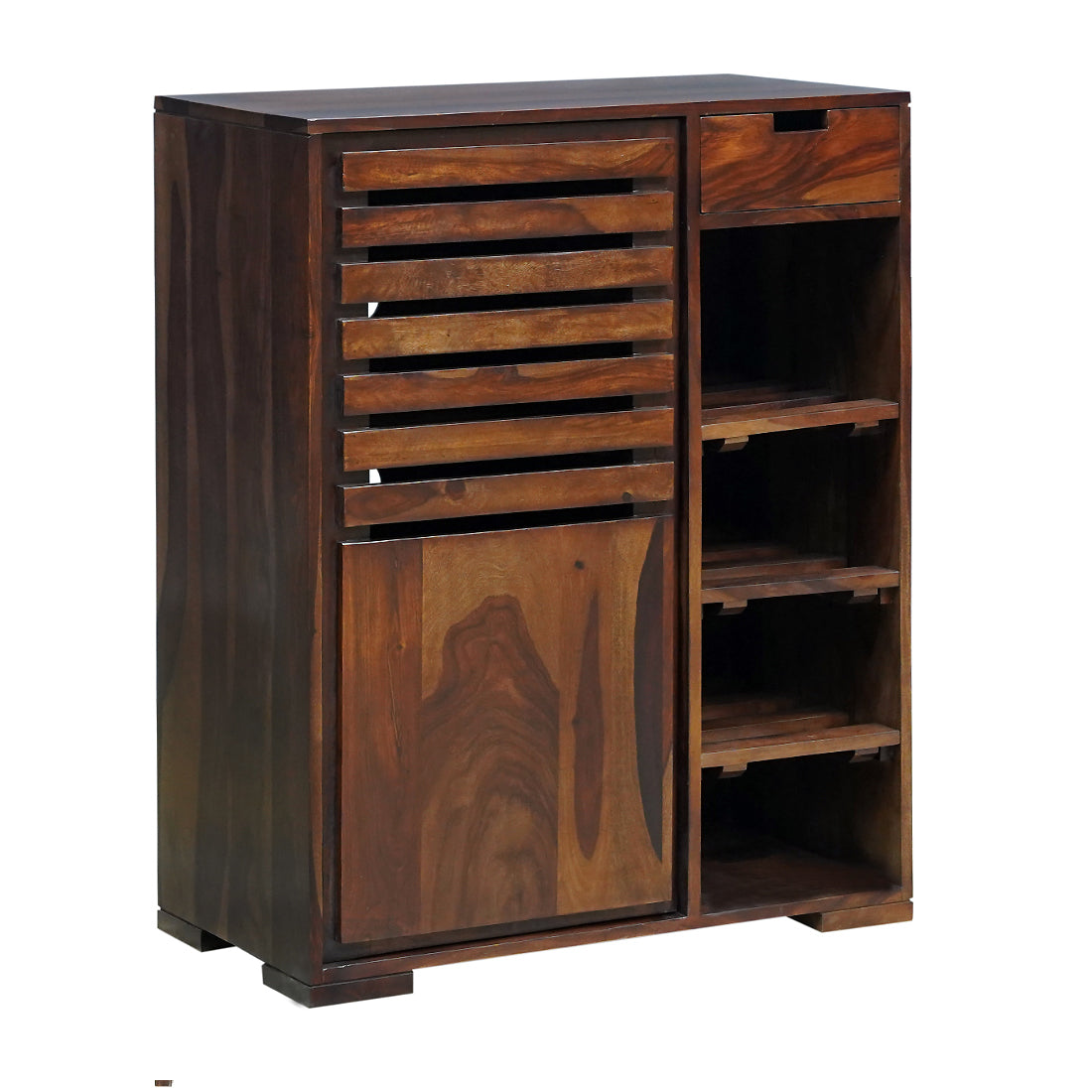 Fulton Sheesham Wood Shoe Rack in Walnut Finish