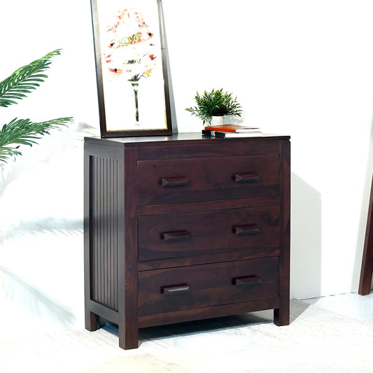 Harper Sheesham Wood Chest of Drawers in Walnut Finish