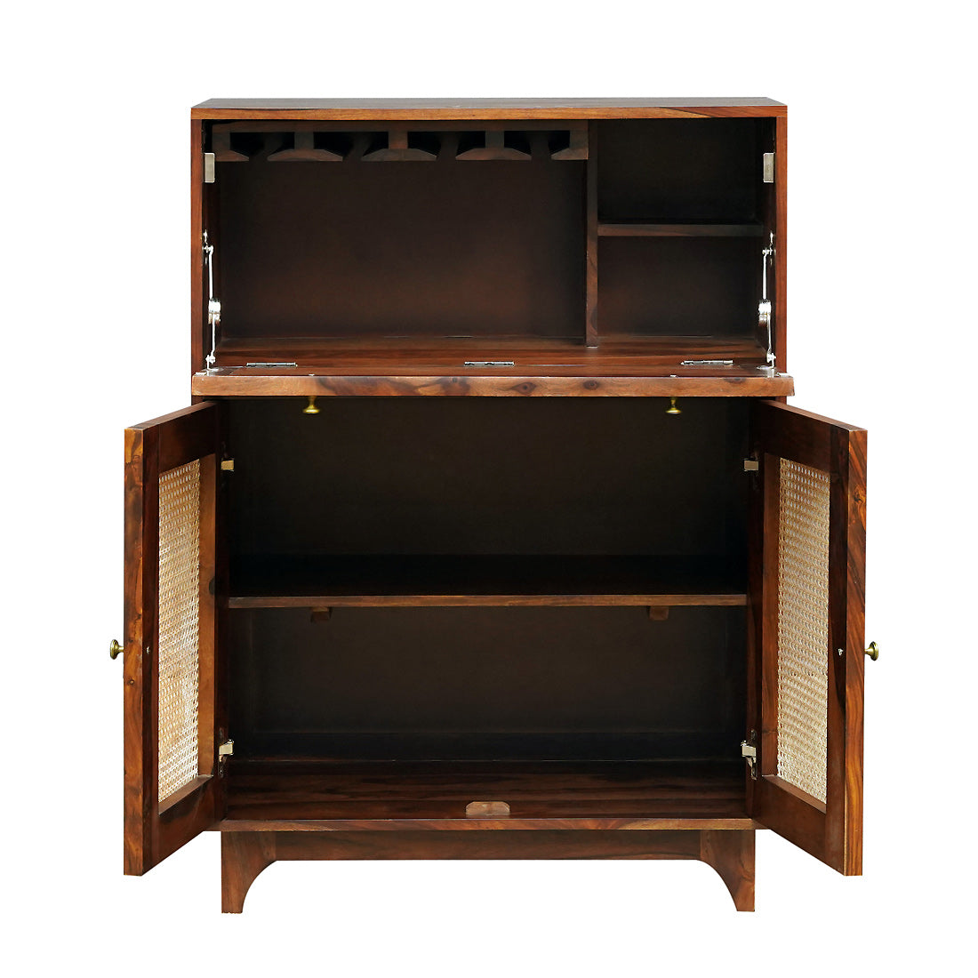 Madrid Sheesham Wood Bar Cabinet in Walnut Finish