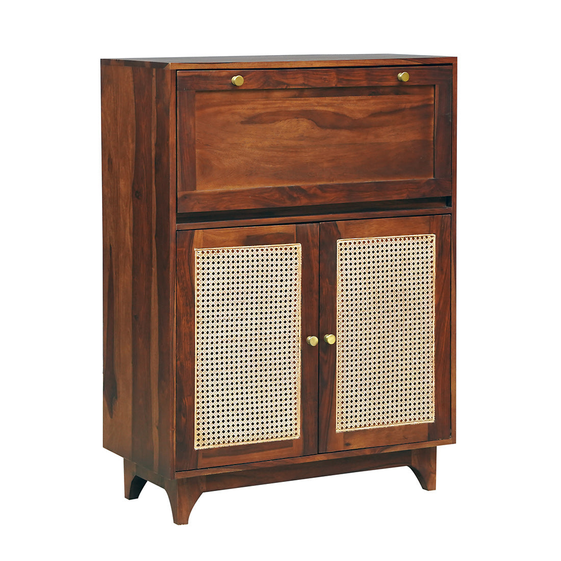 Madrid Sheesham Wood Bar Cabinet in Walnut Finish