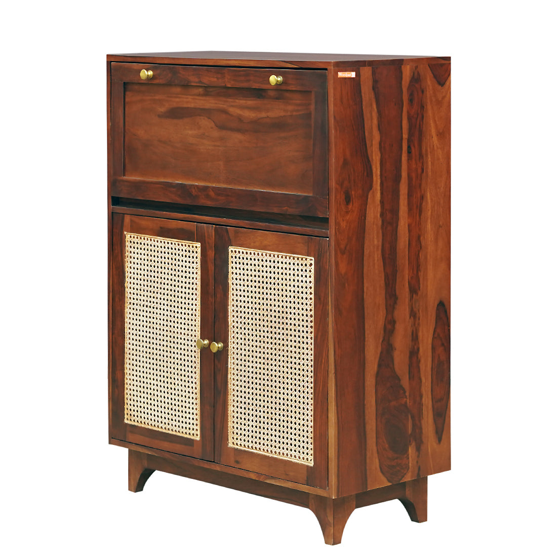 Madrid Sheesham Wood Bar Cabinet in Walnut Finish