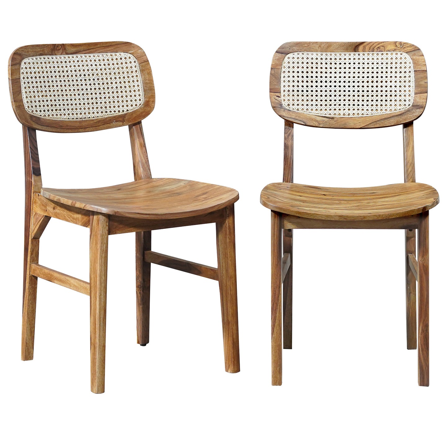 Nicobar Sheesham Wood 6S Dining Set in Stone Finish