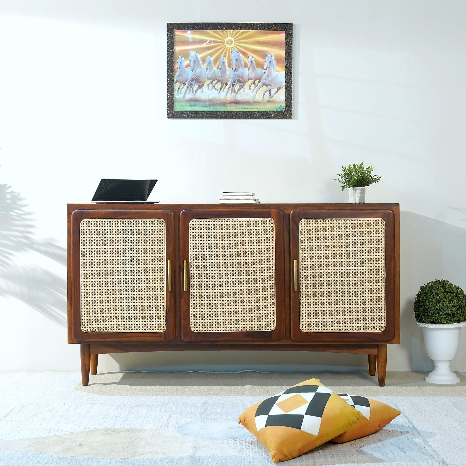 Nicobar Sheesham Wood Sideboard in Honey Finish