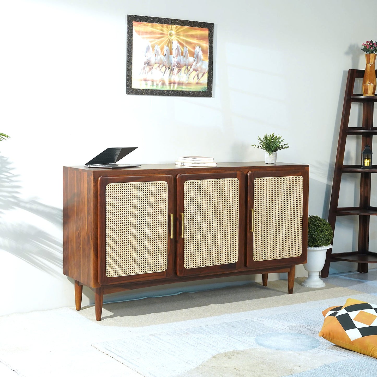 Nicobar Sheesham Wood Sideboard in Honey Finish