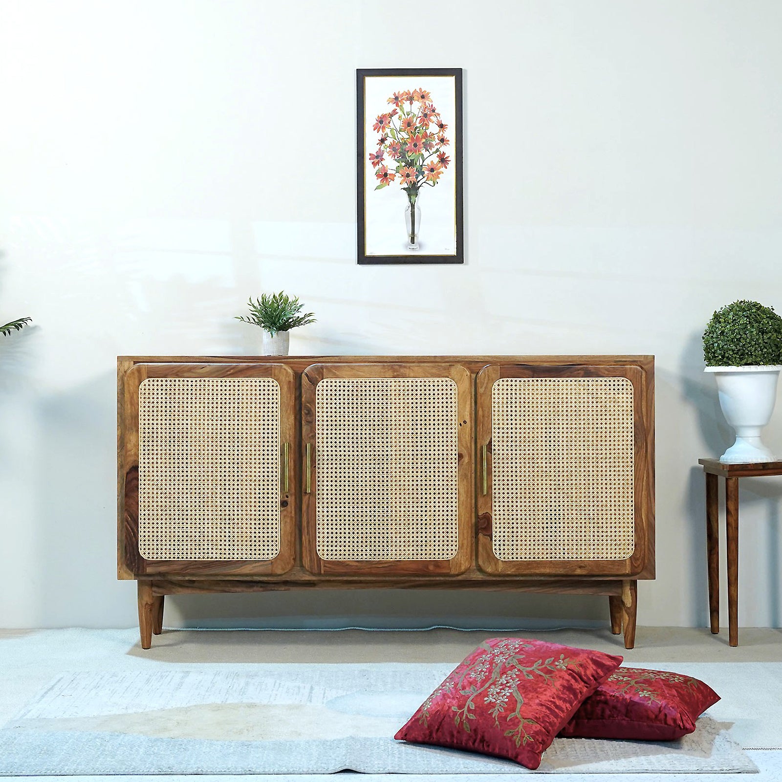 Nicobar Sheesham Wood Sideboard in Stone Finish