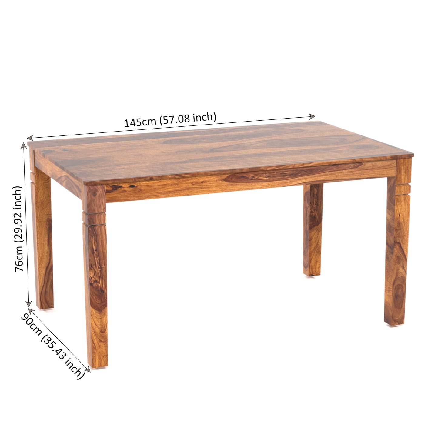 Prados Sheesham Wood Six Seater Dining Set in Honey Finish