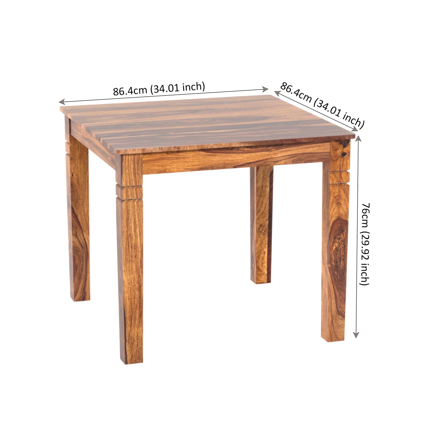 Prados Sheesham Wood Two Seater Dining Set in Honey Finish